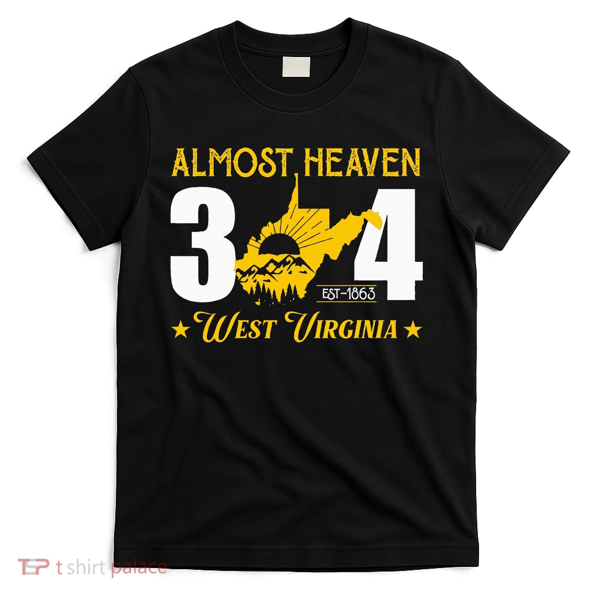 Almost Heaven 304 West Virginia Map T-Shirt