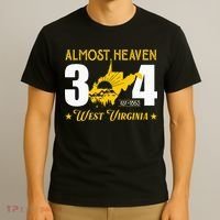 Almost Heaven 304 West Virginia Map T-Shirt thumb 3