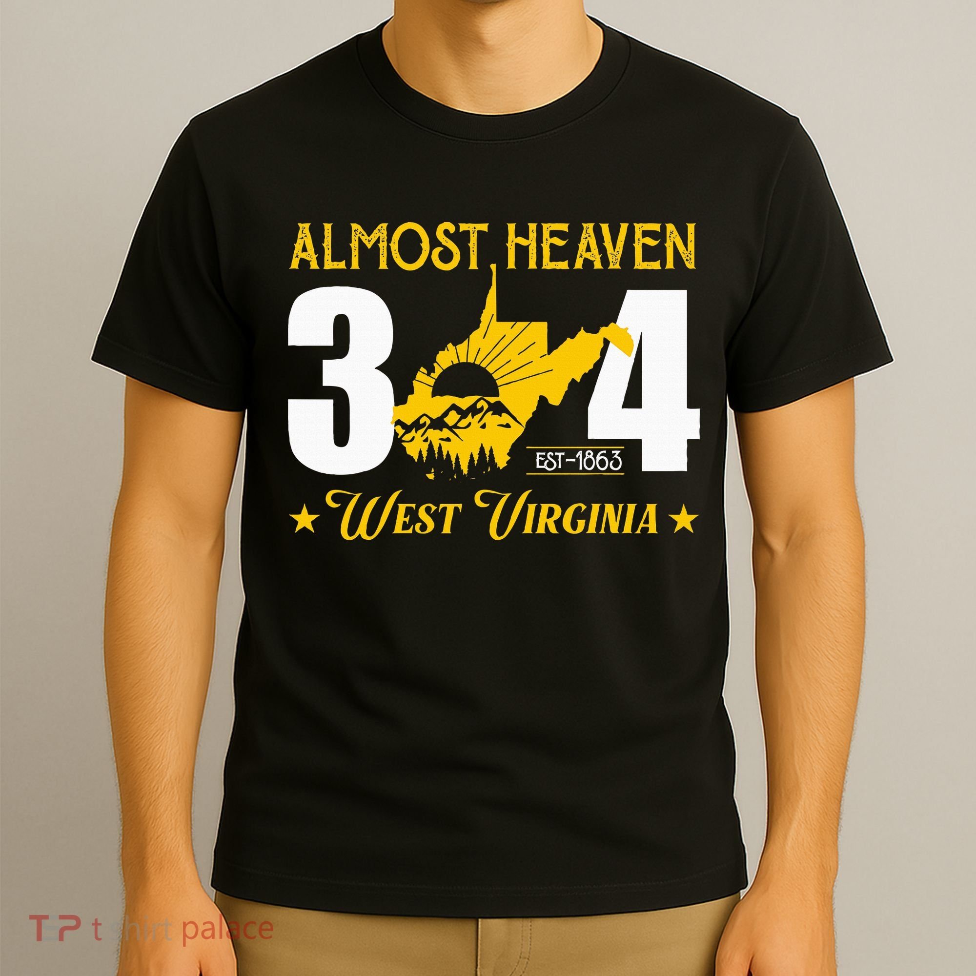 Almost Heaven 304 West Virginia Map T-Shirt