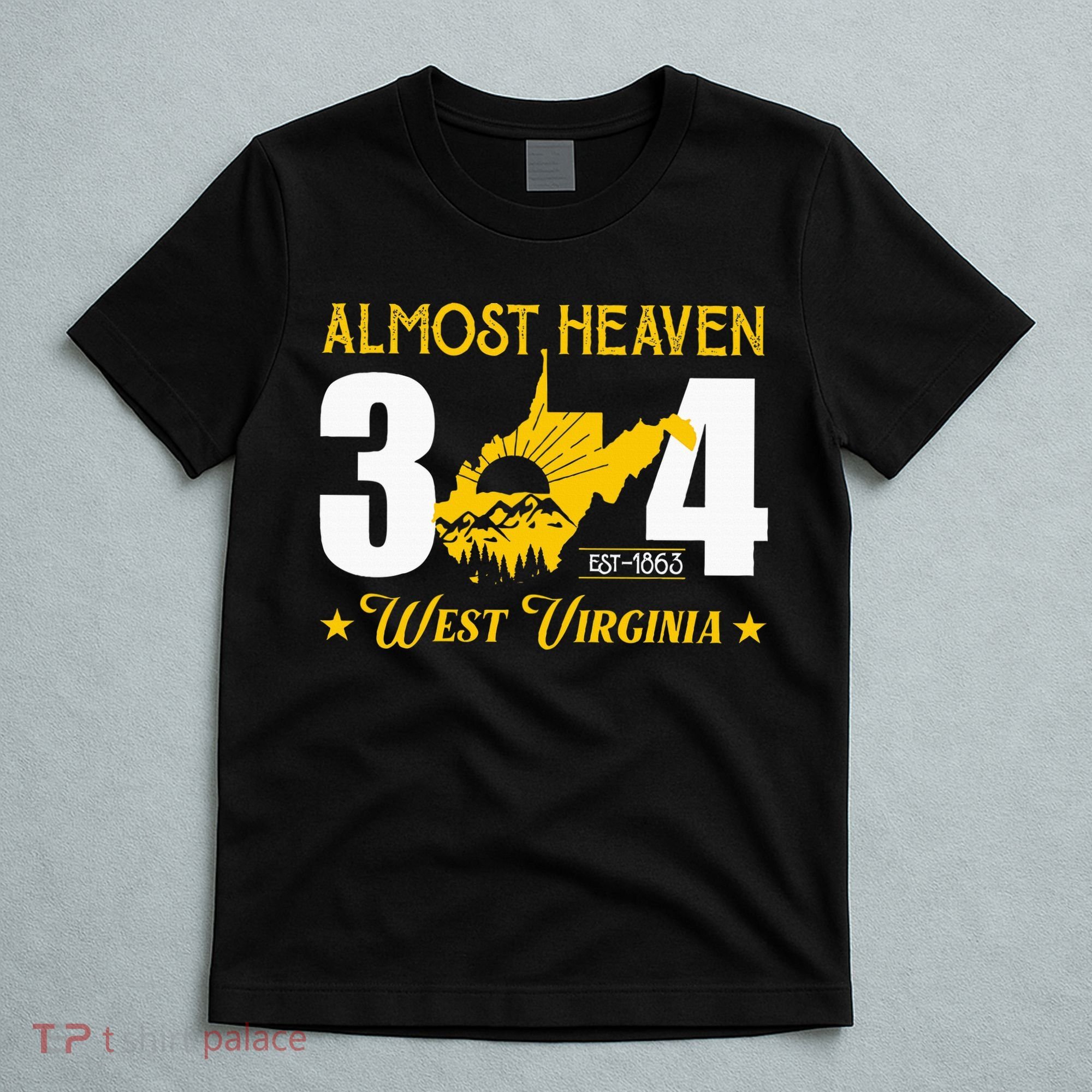 Almost Heaven 304 West Virginia Map T-Shirt