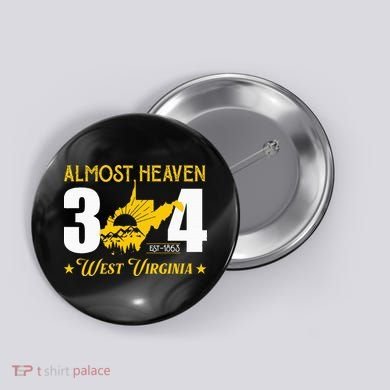 Almost Heaven 304 West Virginia Map Button