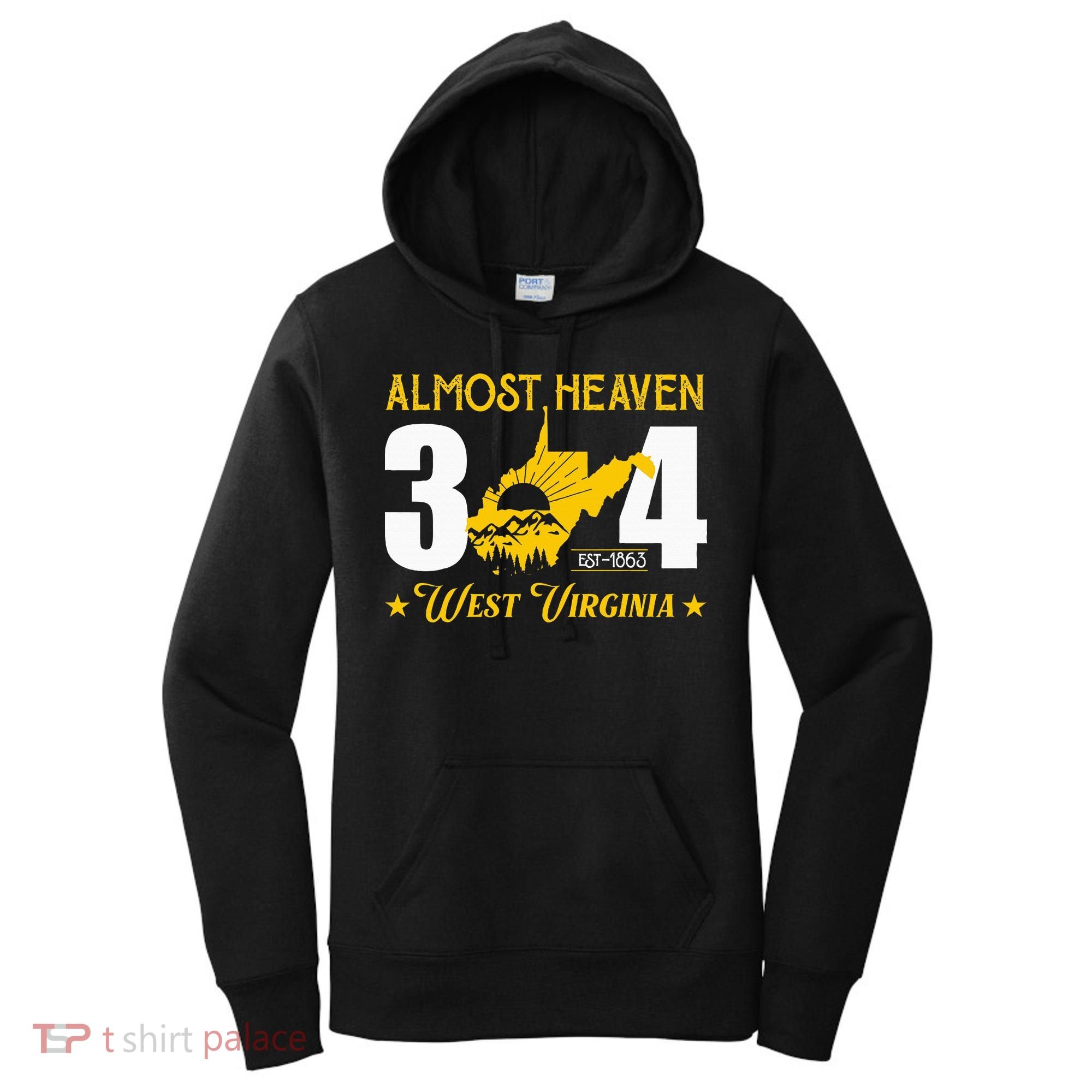 Almost Heaven 304 West Virginia Map Women's Hoodie
