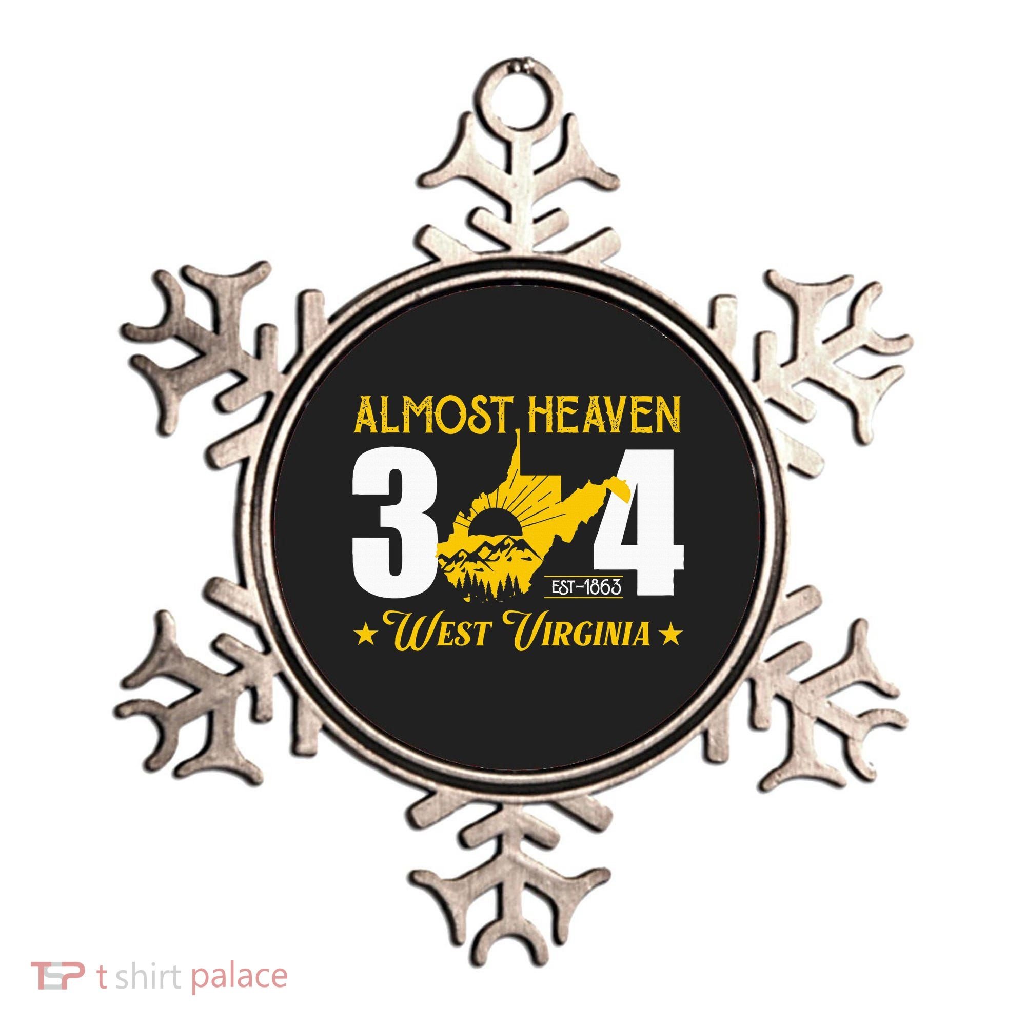 Almost Heaven 304 West Virginia Map Ornament
