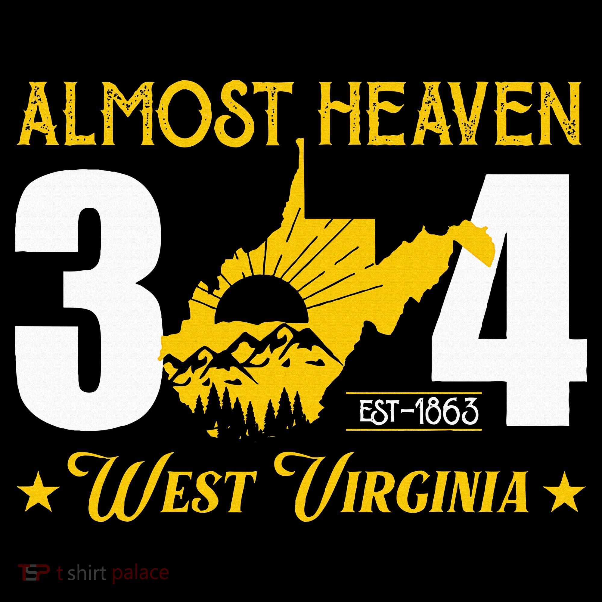 Almost Heaven 304 West Virginia Map Ornament