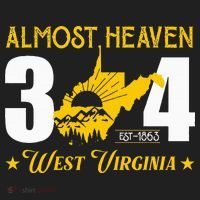 Almost Heaven 304 West Virginia Map Hat thumb 2