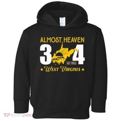 Almost Heaven 304 West Virginia Map Toddler Hoodie