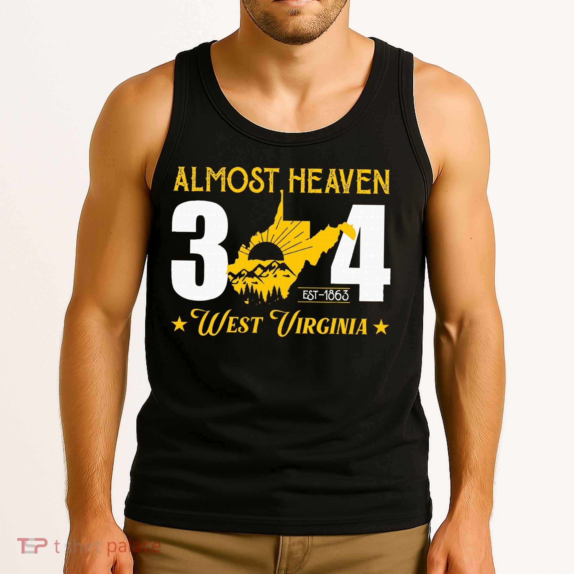 Almost Heaven 304 West Virginia Map Tank Top