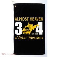 Almost Heaven 304 West Virginia Map Golf Towel thumb 0