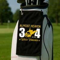 Almost Heaven 304 West Virginia Map Golf Towel thumb 2