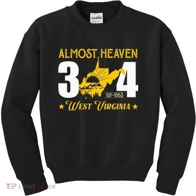 Almost Heaven 304 West Virginia Map Kids Sweatshirt
