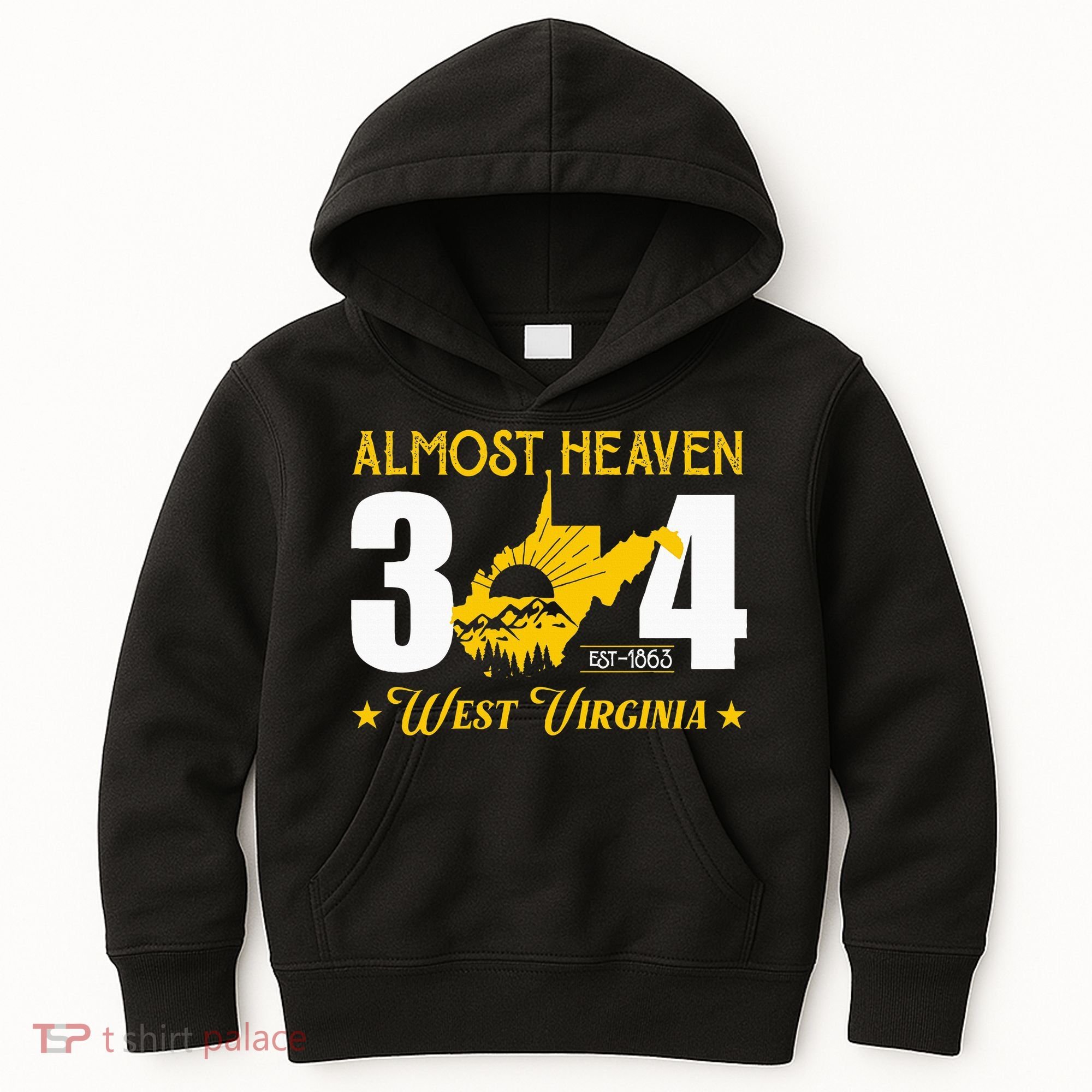 Almost Heaven 304 West Virginia Map Kids Hoodie