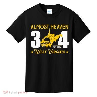 Almost Heaven 304 West Virginia Map Kids T-Shirt