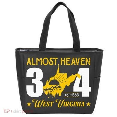 Almost Heaven 304 West Virginia Map Tote Bag