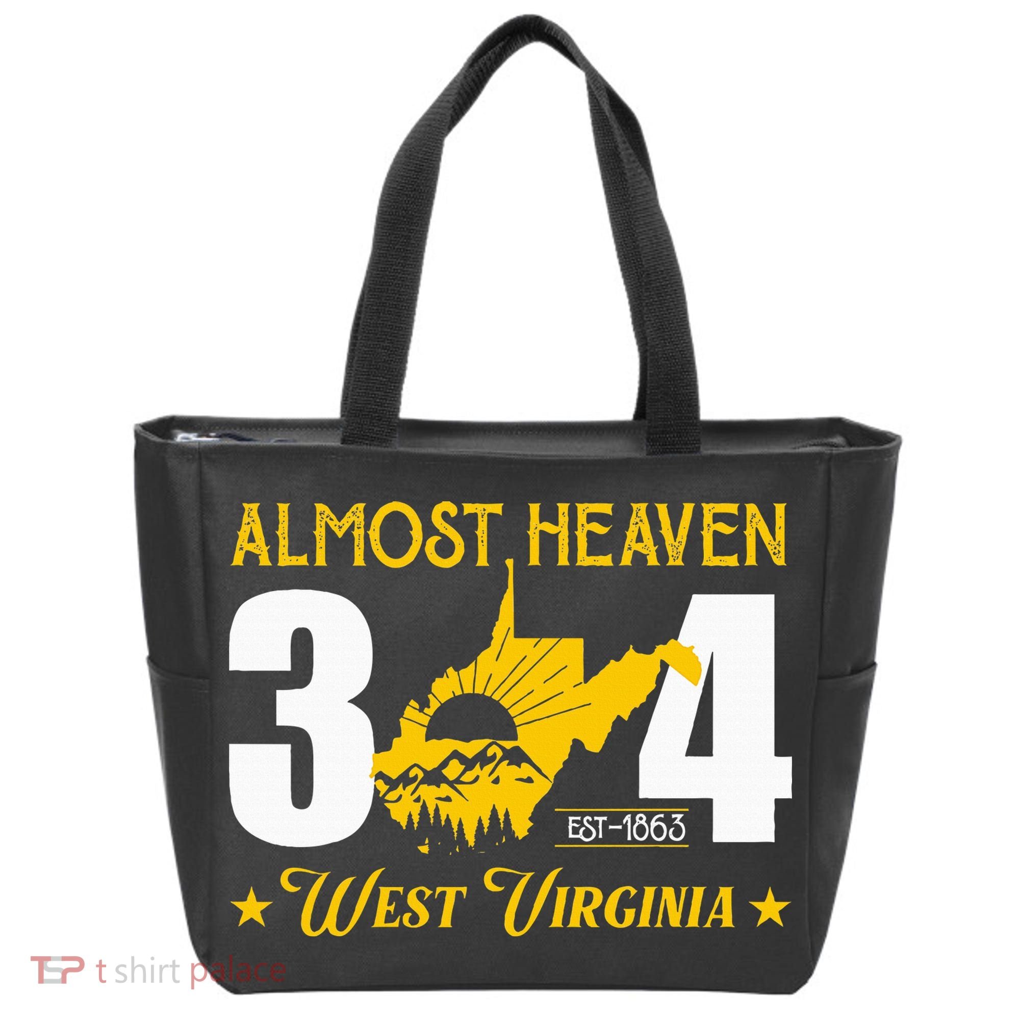 Almost Heaven 304 West Virginia Map Tote Bag