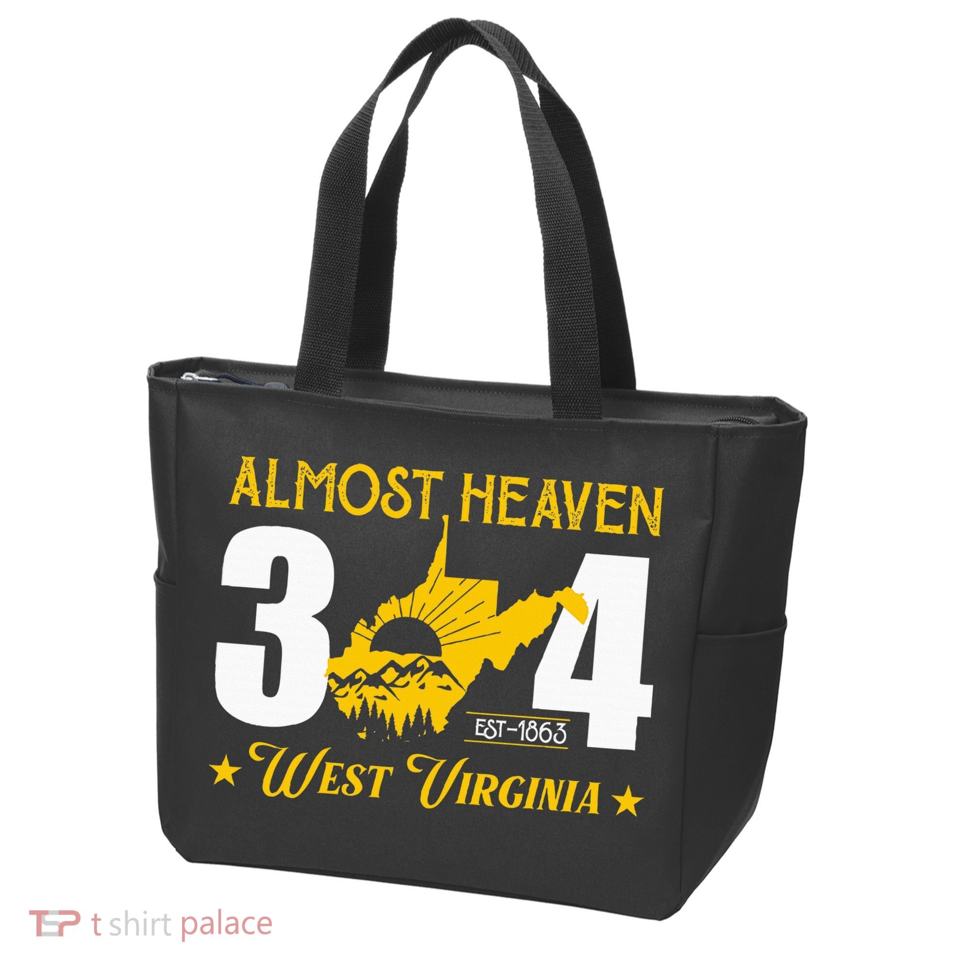 Almost Heaven 304 West Virginia Map Tote Bag
