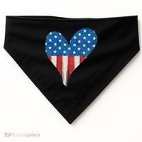 America Heart 4th Of July USA-Made Doggie Bandana thumb 0