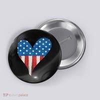 America Heart 4th Of July Button thumb 0