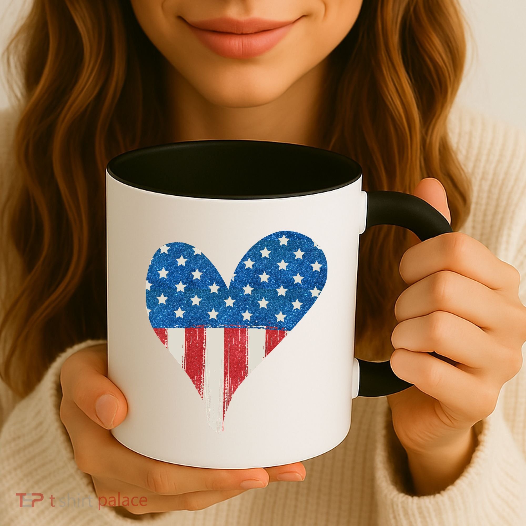 America Heart 4th Of July Coffee Mug