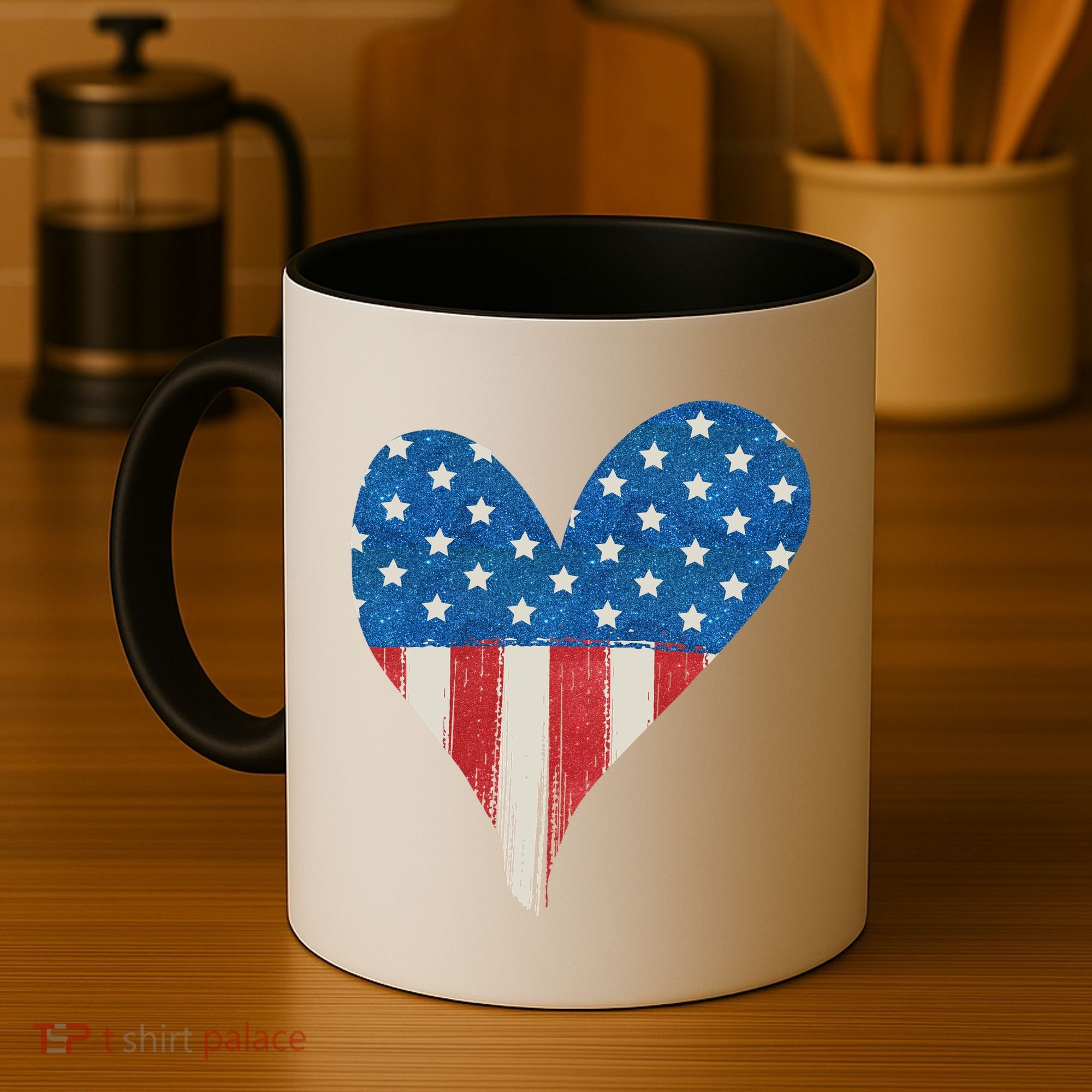 America Heart 4th Of July Coffee Mug