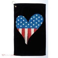 America Heart 4th Of July Golf Towel thumb 0