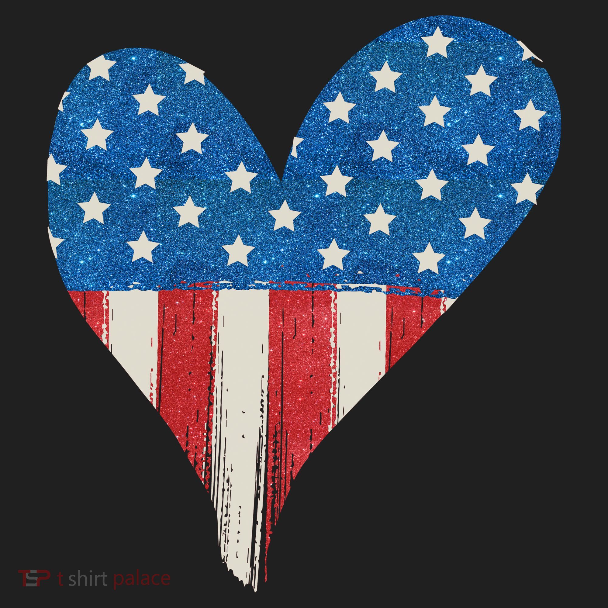 America Heart 4th Of July Golf Towel