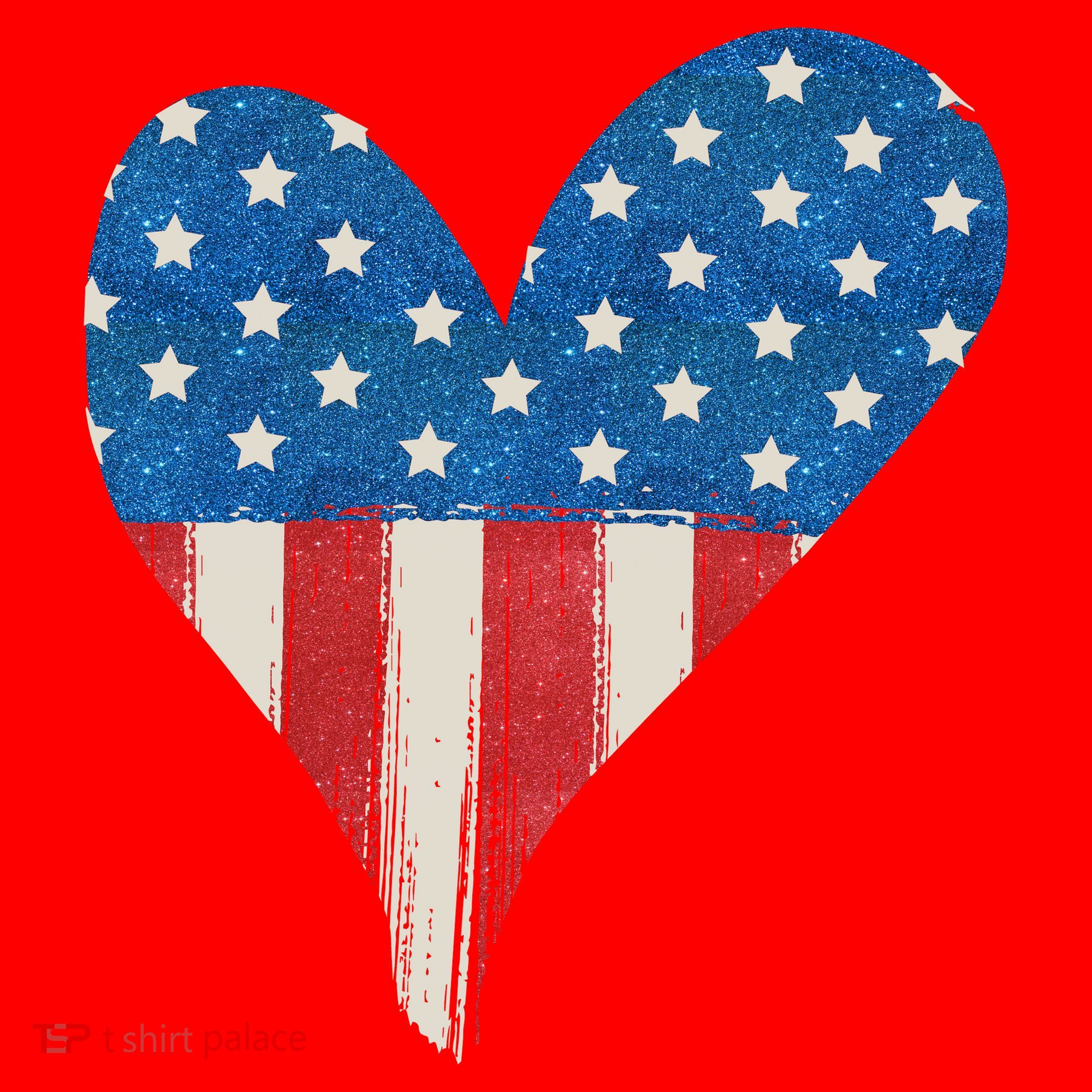 America Heart 4th Of July Santa Hat