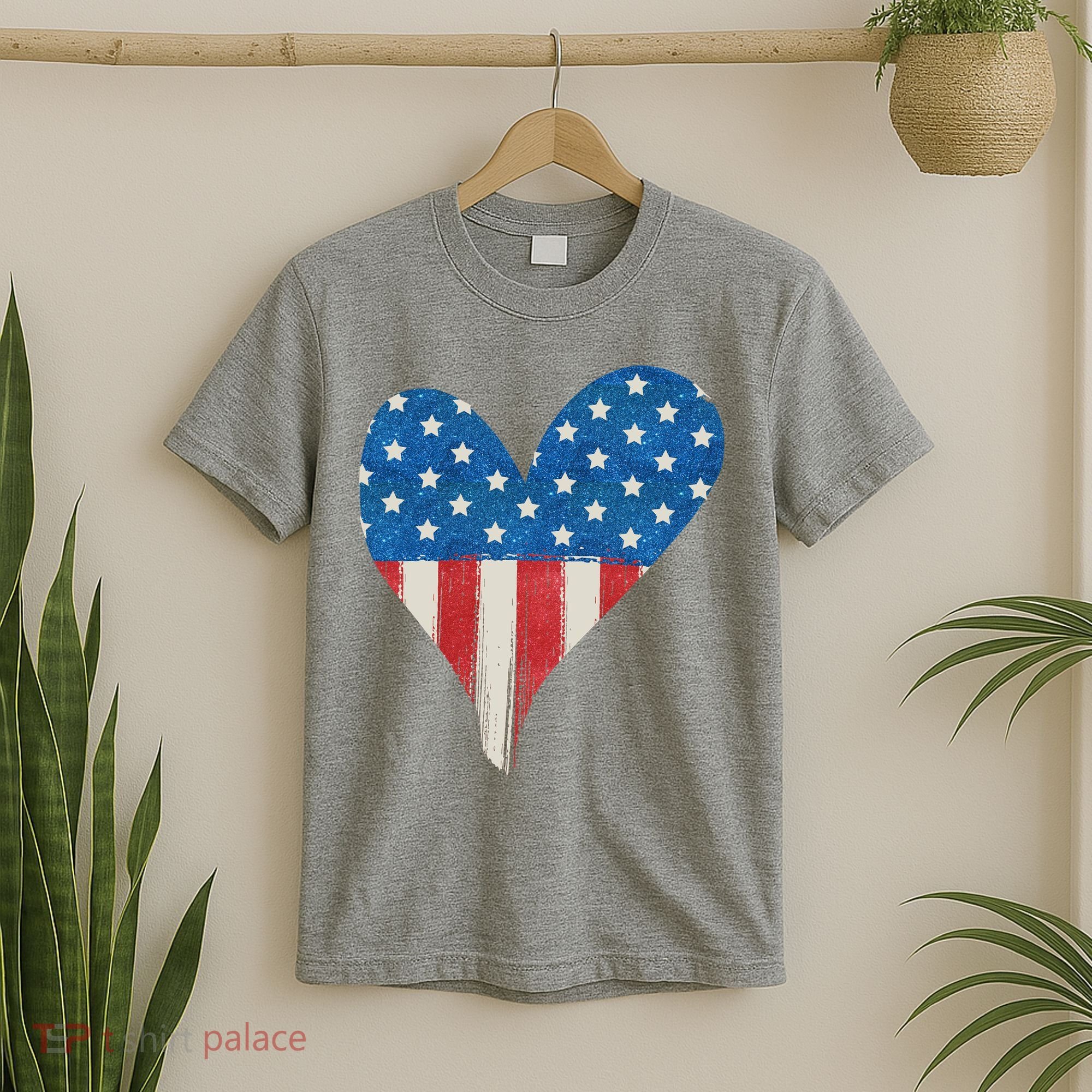 America Heart 4th Of July T-Shirt