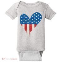 America Heart 4th Of July Baby Bodysuit thumb 0