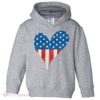 America Heart 4th Of July Toddler Hoodie thumb 0