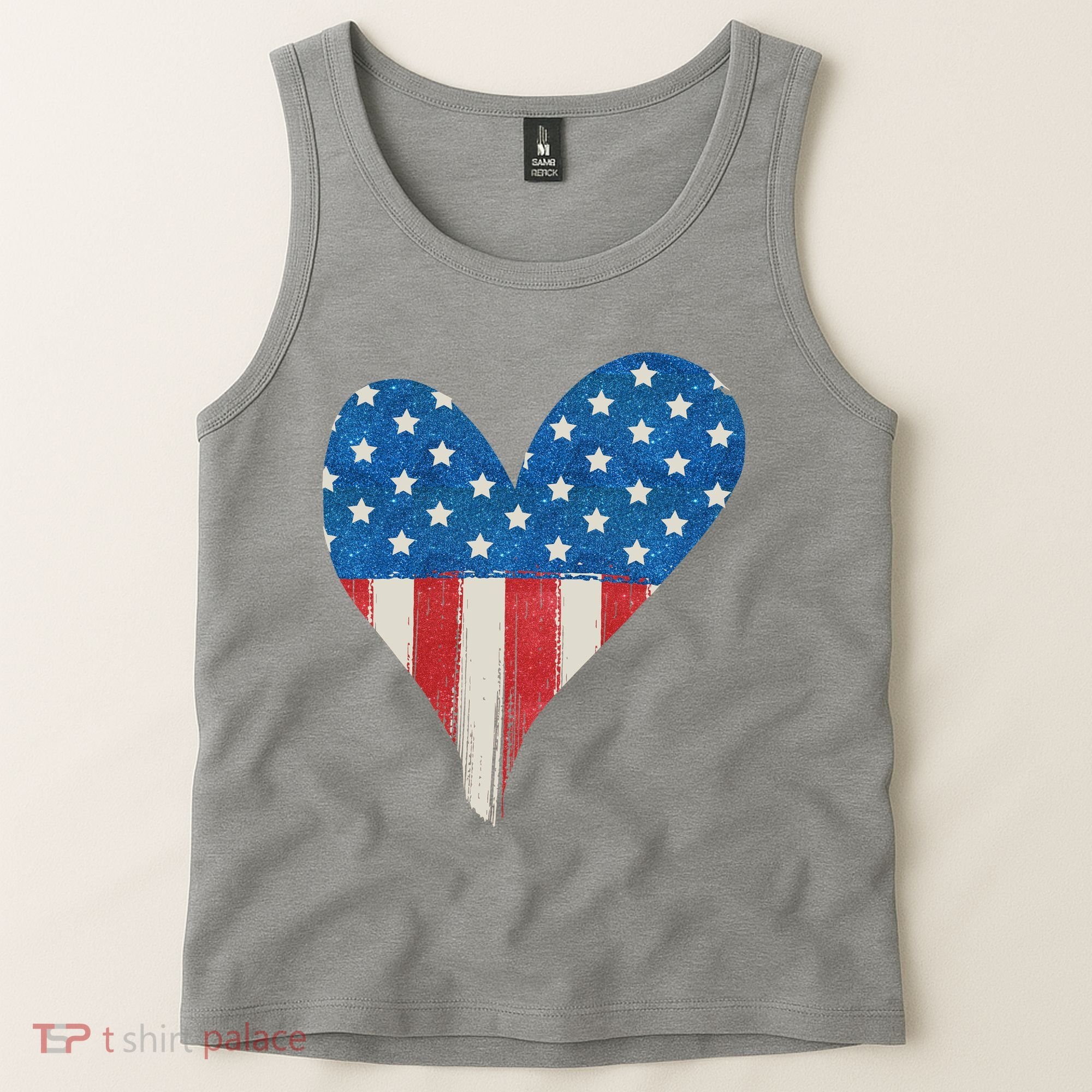 America Heart 4th Of July Tank Top