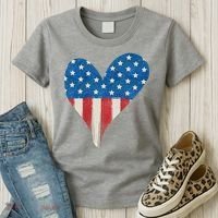 America Heart 4th Of July Women's T-Shirt thumb 3