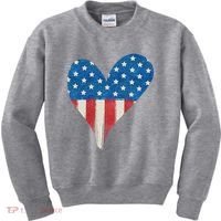 America Heart 4th Of July Kids Sweatshirt thumb 0
