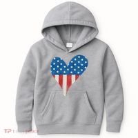 America Heart 4th Of July Kids Hoodie thumb 0