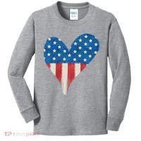 America Heart 4th Of July Kids Long Sleeve Shirt thumb 0