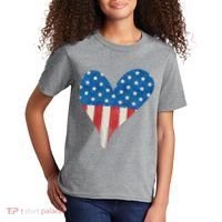 America Heart 4th Of July Kids T-Shirt thumb 2