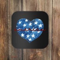 America Heart 4th Of July Cute Festive Coaster thumb 0
