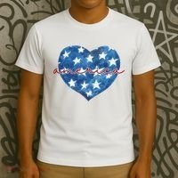 America Heart 4th Of July Cute Festive T-Shirt thumb 3