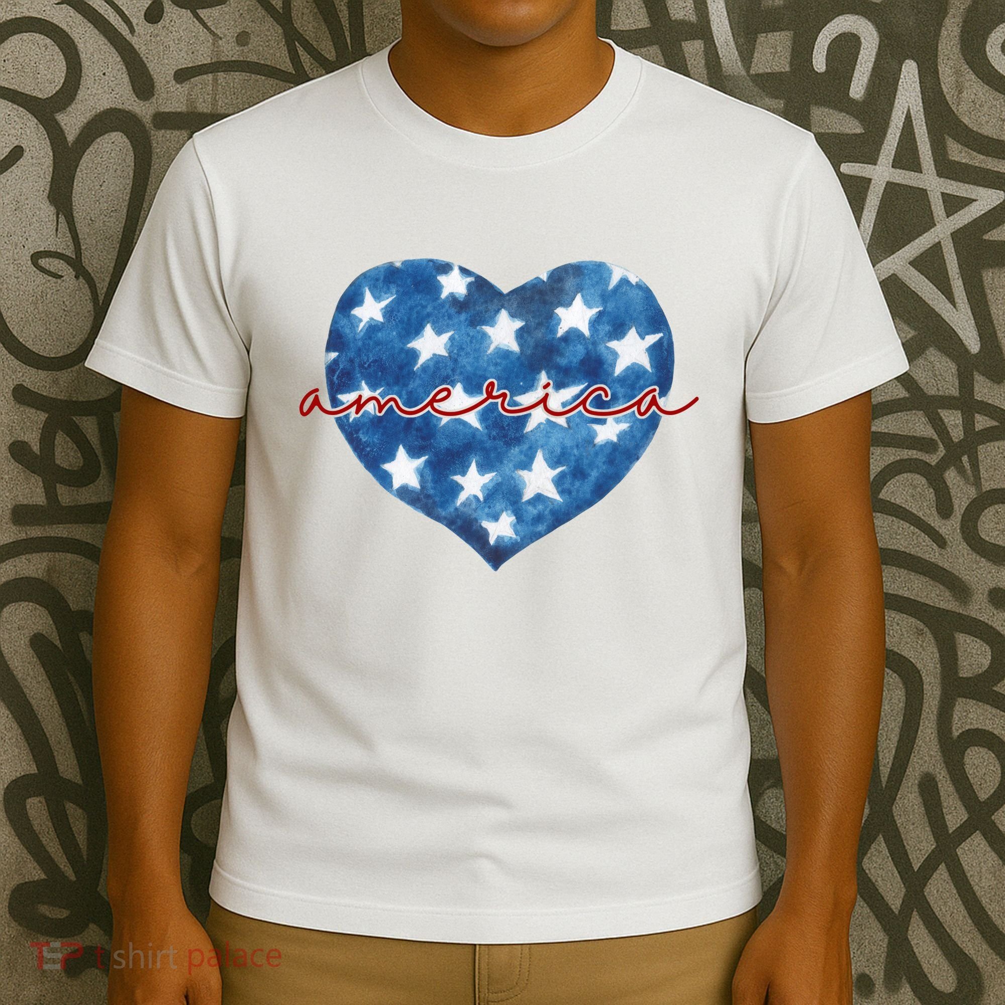 America Heart 4th Of July Cute Festive T-Shirt