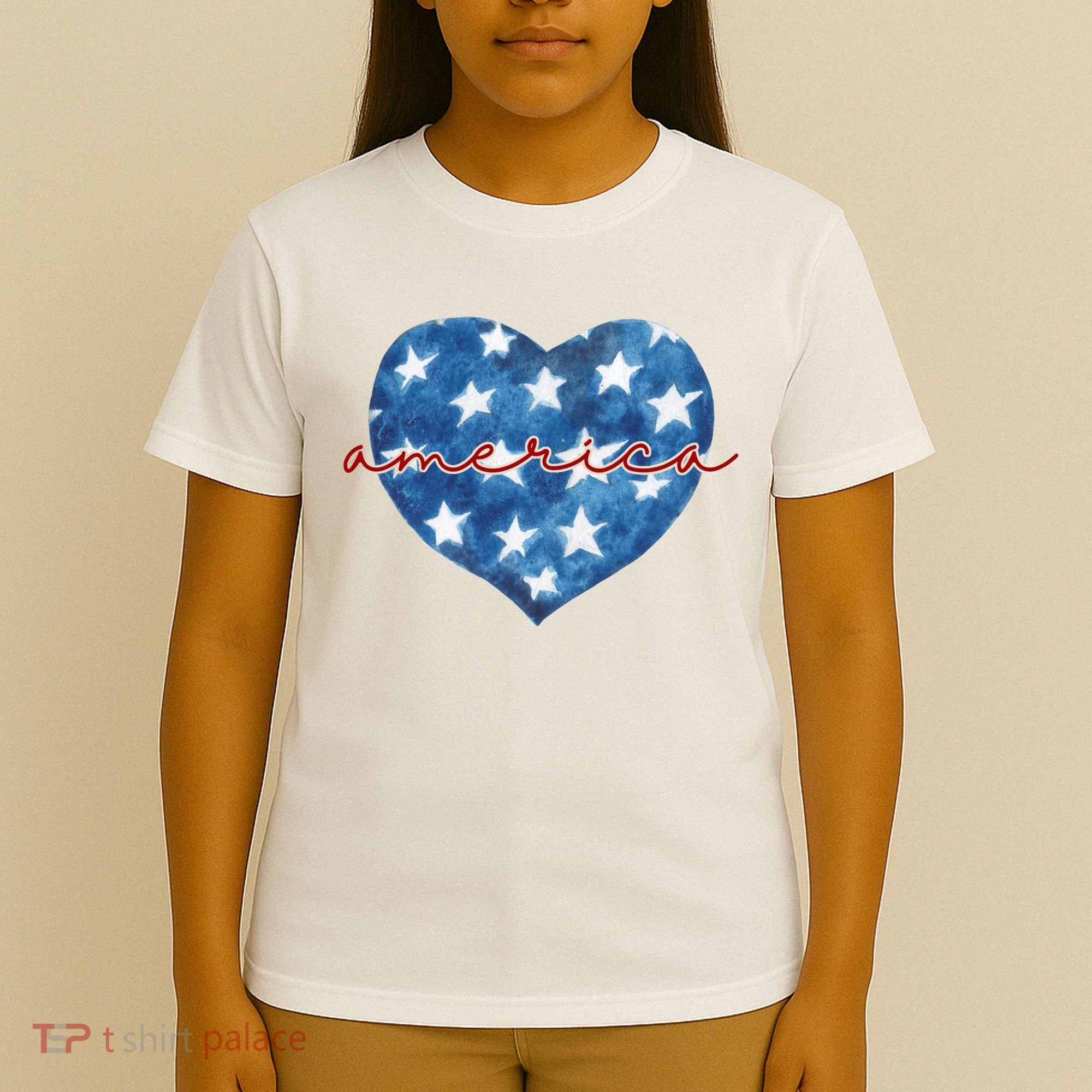 America Heart 4th Of July Cute Festive T-Shirt