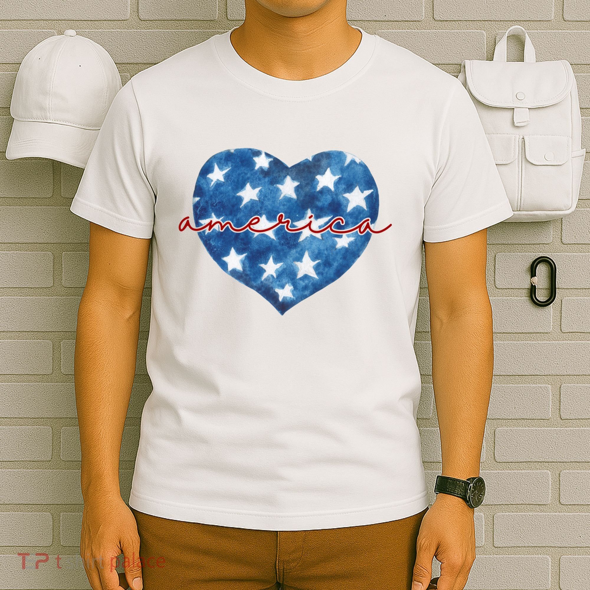 America Heart 4th Of July Cute Festive T-Shirt