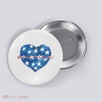 America Heart 4th Of July Cute Festive Button thumb 0