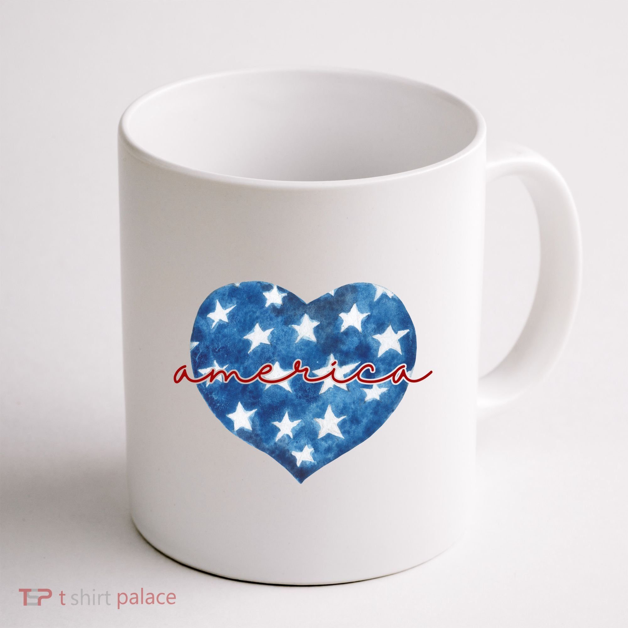 America Heart 4th Of July Cute Festive Coffee Mug