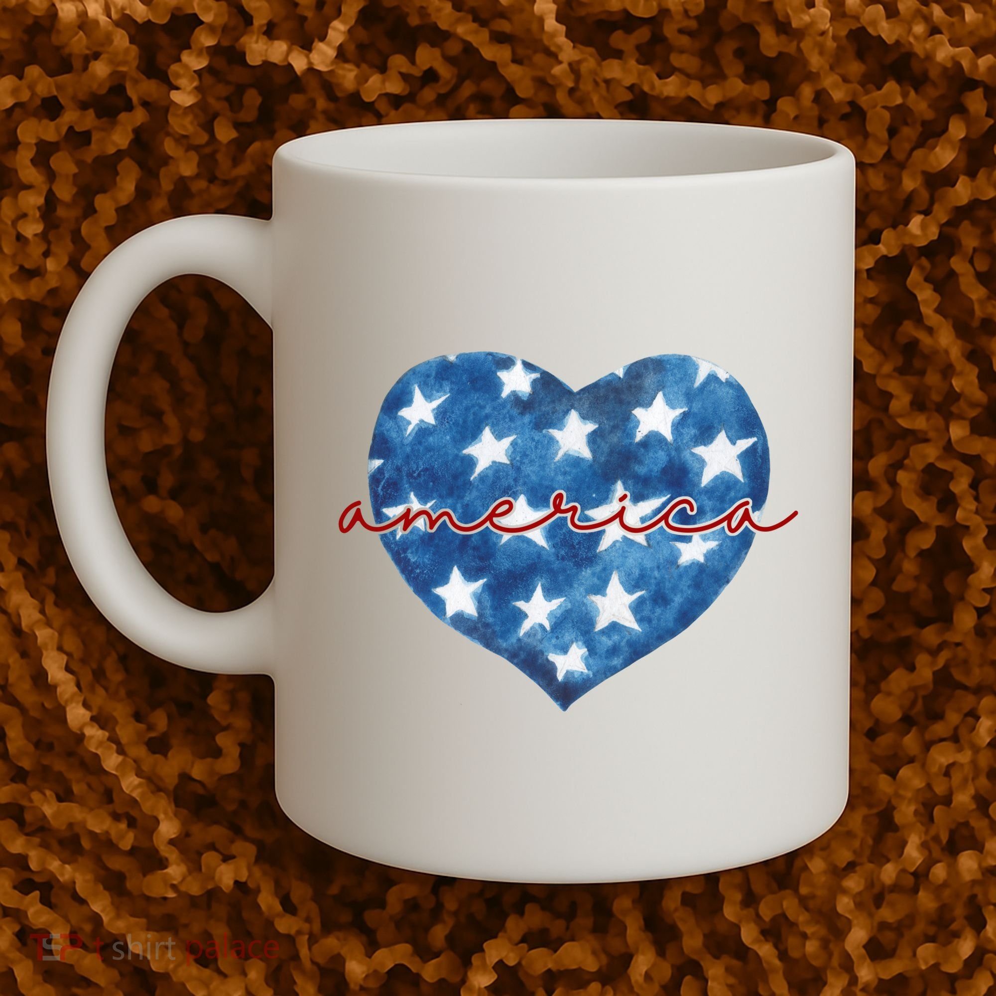 America Heart 4th Of July Cute Festive Coffee Mug