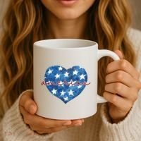 America Heart 4th Of July Cute Festive Coffee Mug thumb 3