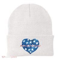 America Heart 4th Of July Cute Festive Beanie thumb 0