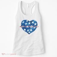 America Heart 4th Of July Cute Festive Women's Tank Top thumb 0