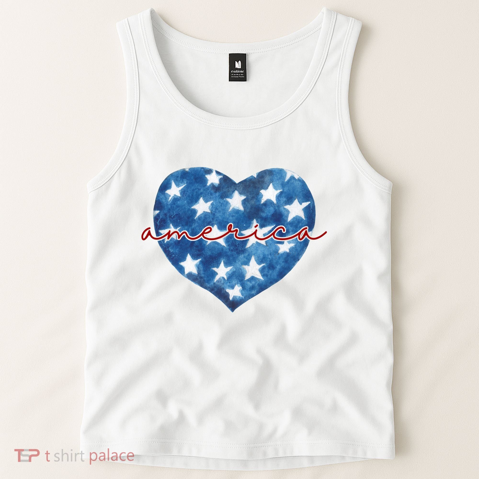 America Heart 4th Of July Cute Festive Tank Top