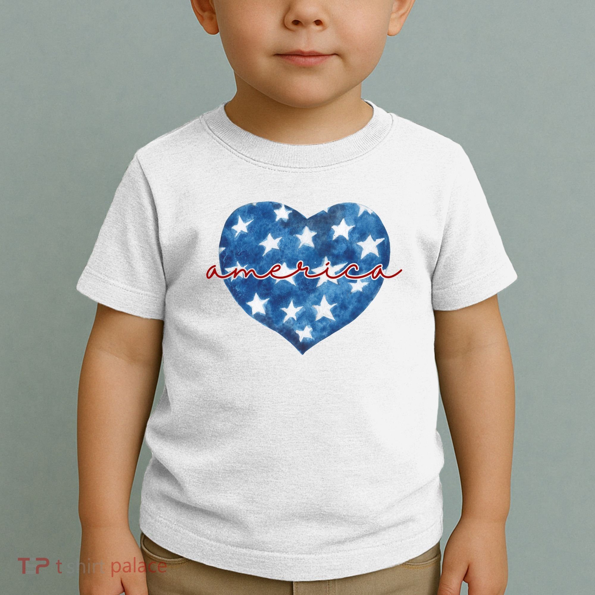 America Heart 4th Of July Cute Festive Toddler T-Shirt