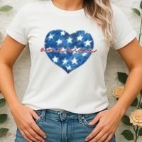 America Heart 4th Of July Cute Festive Women's T-Shirt thumb 2
