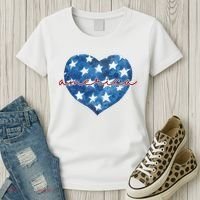 America Heart 4th Of July Cute Festive Women's T-Shirt thumb 3